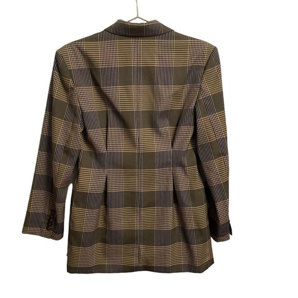 Zara Woman Plaid Check Blazer Tan Black Size XS - Picture 6 of 8